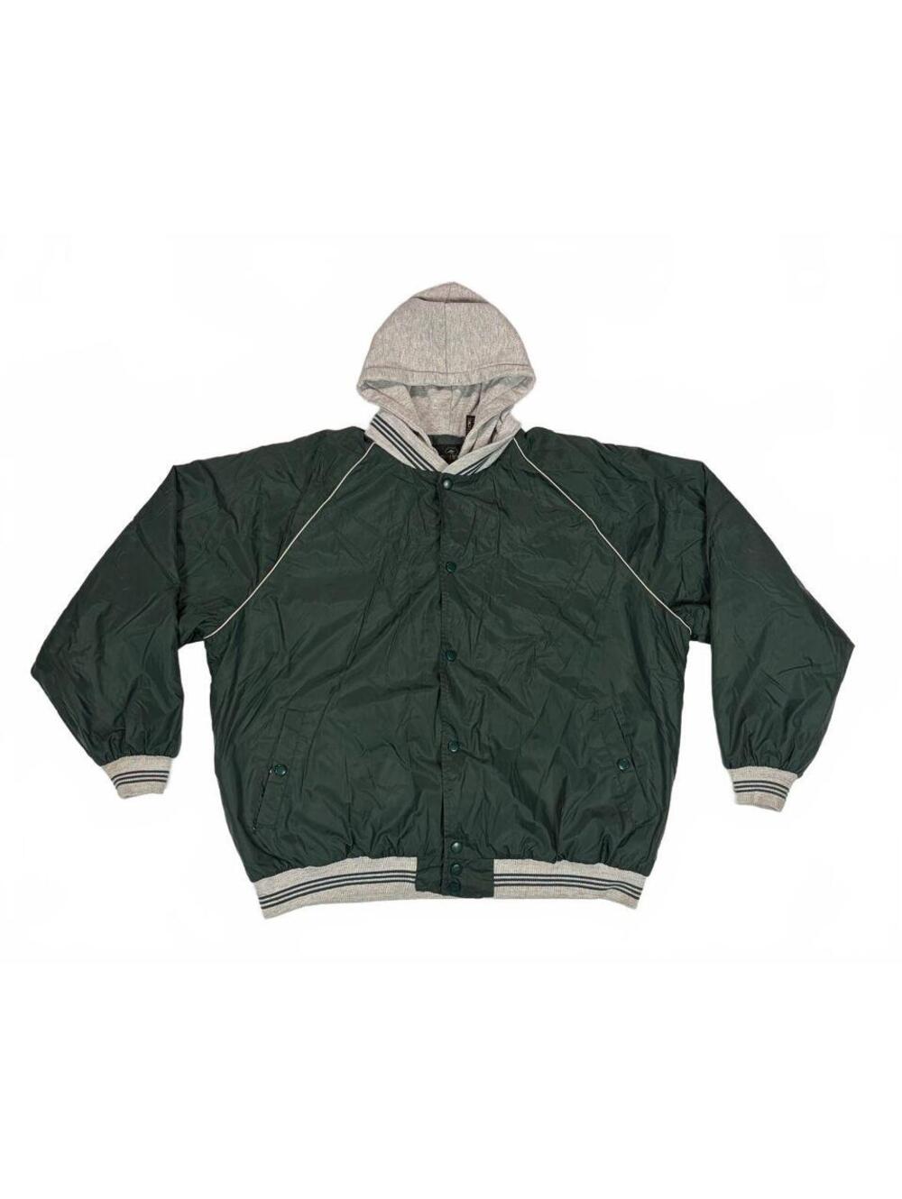 Vintage Y2K RedHead Men's XLT Green Quilted Hooded Bomber Jacket Workwear Tall